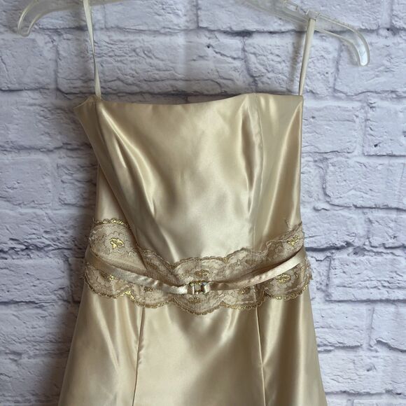 Jessica McClintock For Gunne Sax Vintage 80s Y2K Formal Prom  Girly Dress Size 3 - Picture 2 of 11
